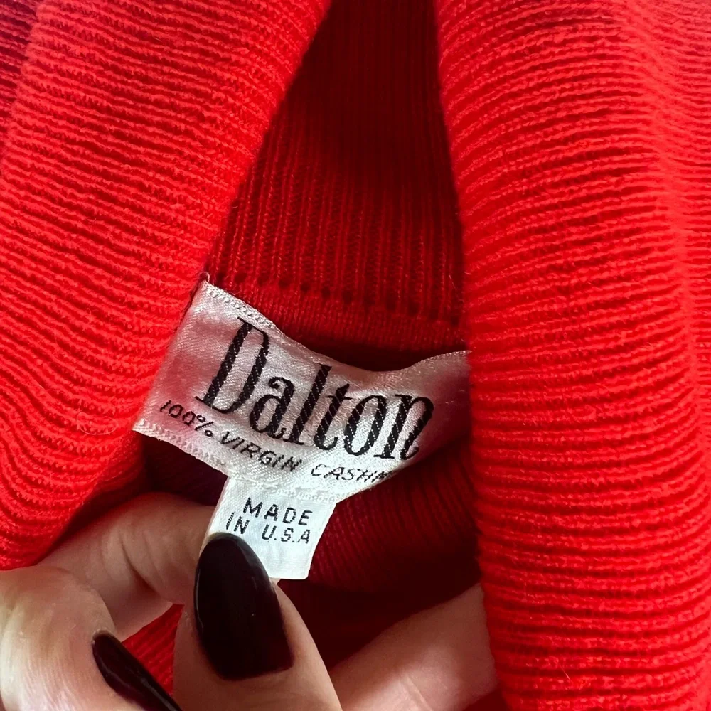 Vintage Dalton 100% Virgin Cashmere Red Turtleneck Sweater
